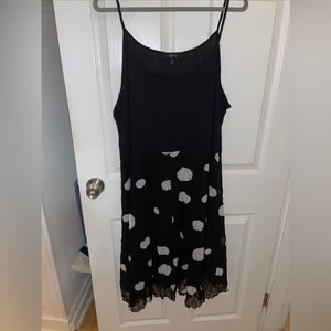 Comfy USA Alana Black White Dot Tank Dress Monaco Print Crinkle Plus Size 2X